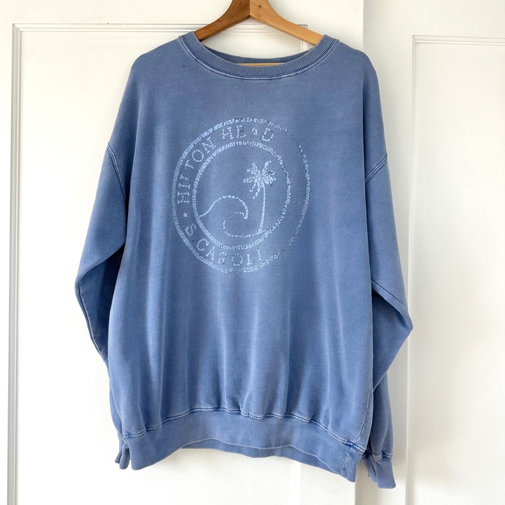 Vintage Comfortex USA Hilton Head SC Sweatshirt XL Faded Blue South Carolina